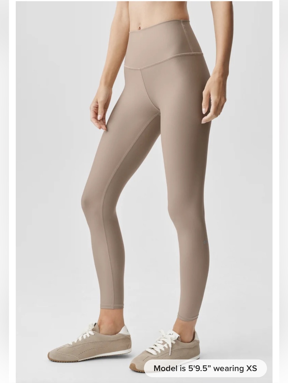 Alo Yoga Airlift High Waist Leggings Pants Gravel Tan size S (4-6) Full Length